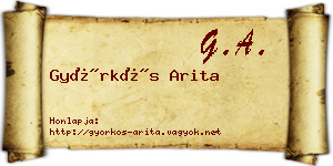 Györkös Arita névjegykártya